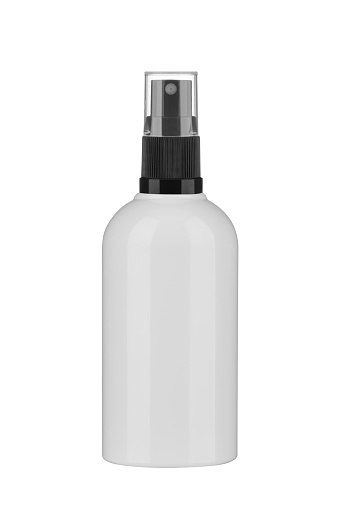 Blank plastic bottles on white background.