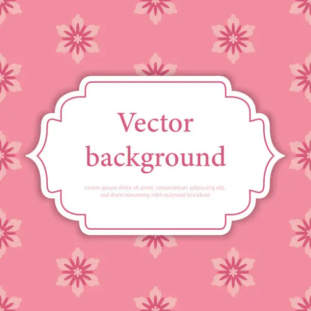 Vector illustration of Oriental floral background illustration with place for text. Print template