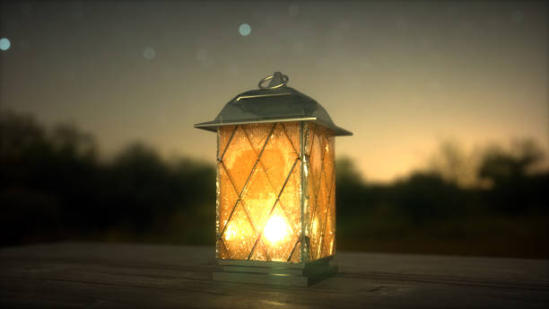 istock Magical lantern on a wooden table. 1435100712