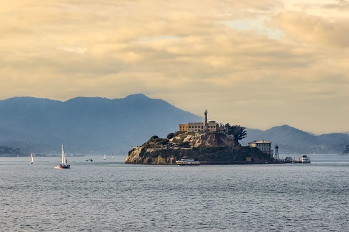 A beautiful scenery of Alcatraz island or 
