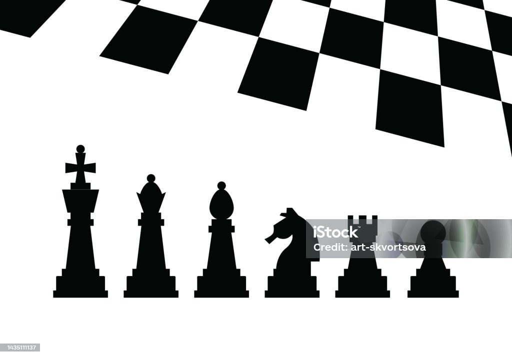 Vetores de Ícones De Peças De Xadrez Com Nome Jogo De Tabuleiro Silhuetas  Pretas Isoladas No Fundo Branco Pôster De Xadrez e mais imagens de Torre -  Peça de xadrez - iStock