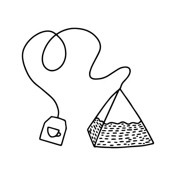 Vector illustration of Doodle teabag vector illustration