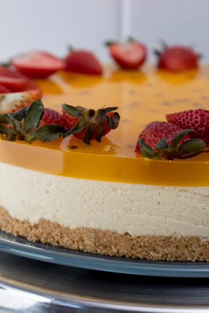 istock passion fruit cheesecake, pastry with delicious desserts 1435114837