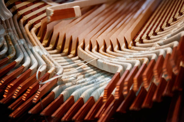 istock Electric motor stator under assembly. Thick copper busbars are wrapped with insulating cloth 1435119585