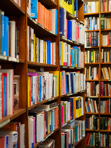 A stacked bookshelf