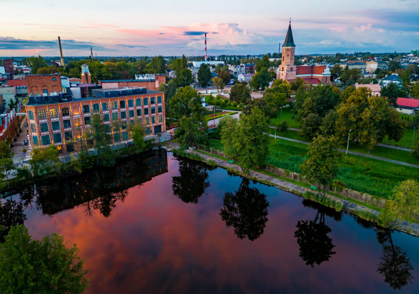 istock View at Pabianice city from a drone at sunset 1435130199