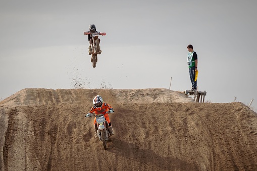 motocross rider in the air