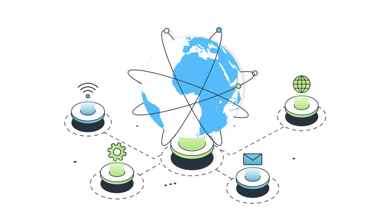 Global network connection video concept