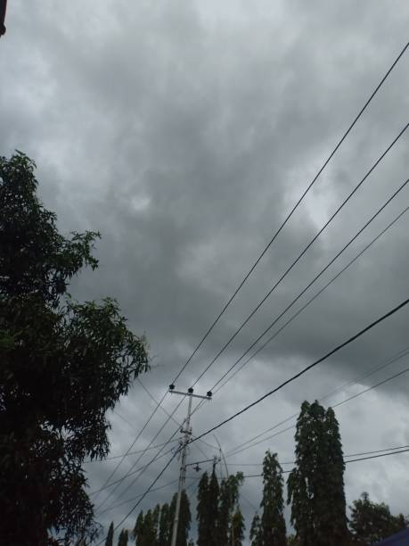 istock electricity pylon with cloudy sky background 1435150160