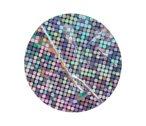 istock Blank round adhesive holographic foil sticker label isolated on white background 1435151216