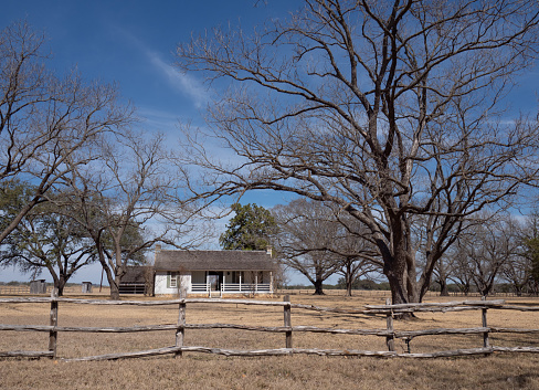 The Reconstructed Birthplace of U.S. President Lyndon B. Johnson in the Lyndon B. Johnson State Park near Johnson City, Texas.