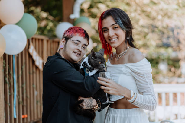 istock young couple celebrating their wedding at home 1435164131