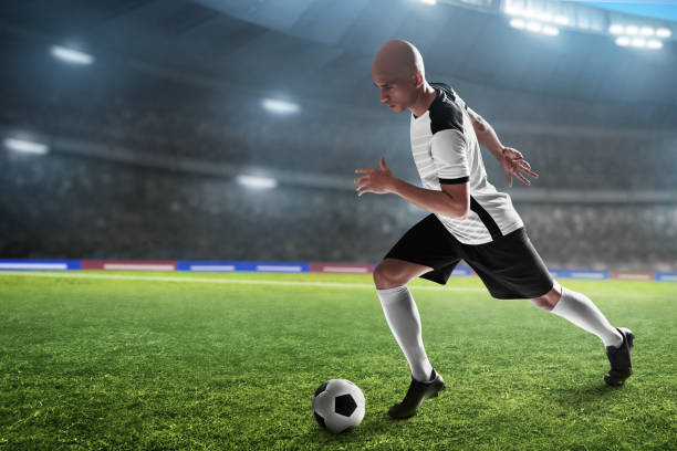 istock Professional soccer player in action 1435167380