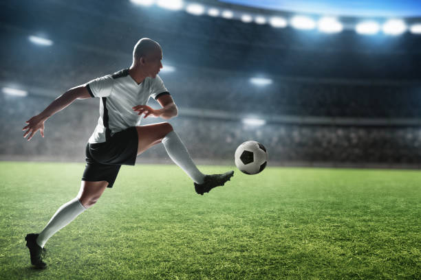 istock Professional soccer player in action 1435167391
