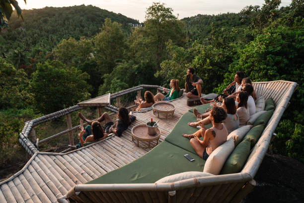 istock Friends enjoy watching the sunset 1435182870