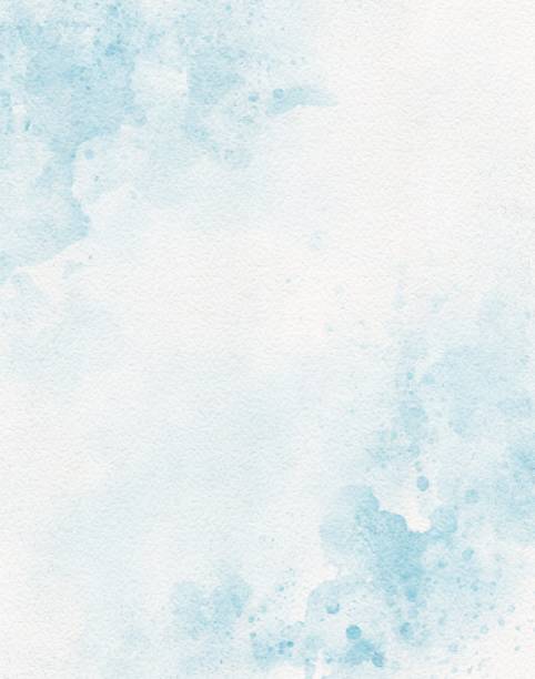 istock Abstract Blue sky watercolor painting splash on paper background for design 1435184847