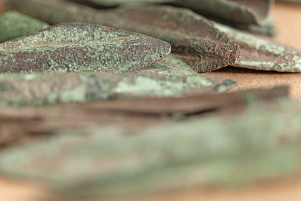 istock Ancient Scythian Bronze Arrowheads. Selective focus. Antique Weapons 1435185256