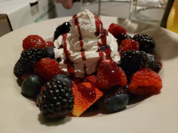 istock Berries and Cream Dessert 1435186618