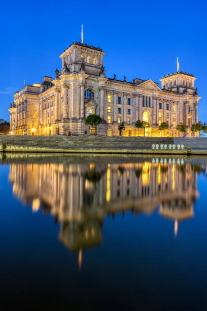 istock The Reichstag in Berlin at night 1435204782