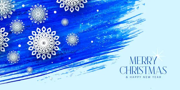 Vector illustration of Watercolor snowflakes background