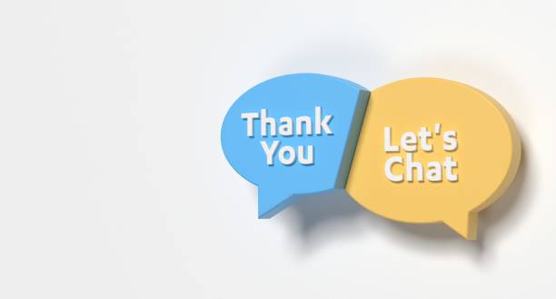 istock Thank you let's chat speech bubble presentation slide 1435212800