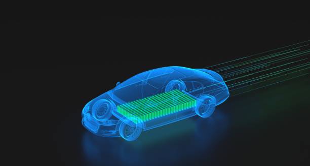 istock Solid State Battery for EV Electric Vehicle, new research and development batteries with solid electrolyte energy storage for automotive car industry 1435212882