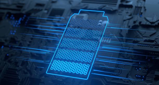 istock Solid State Battery for EV Electric Vehicle, new research and development batteries with solid electrolyte energy storage for automotive car industry 1435213432