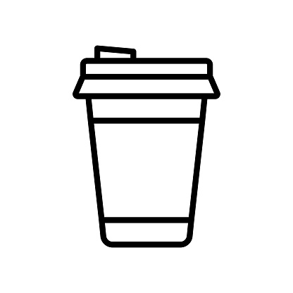 disposable paper coffee cup icon vector design template