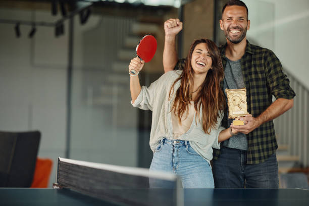 istock We won a trophy in table tennis! 1435224029