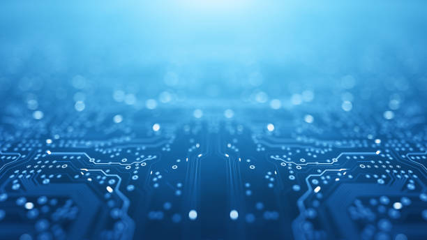 Circuit Board Background - Computer, Data, Technology, Artificial Intelligence stock photo