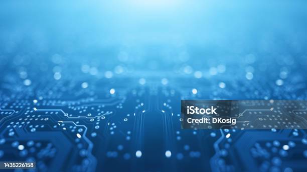 Circuit Board Background Computer Data Technology Artificial Intelligence Stock Photo - Download Image Now