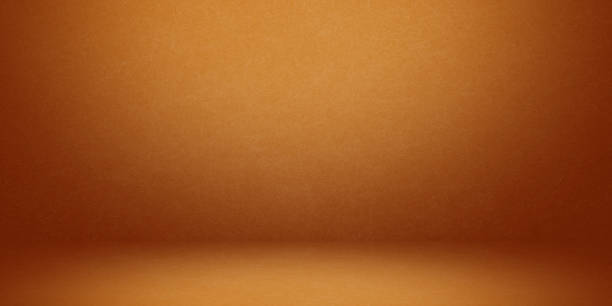 istock Yellow and orange studio room background, bland banner and empty wall 1435230149