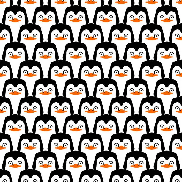 Vector illustration of Penguin pattern seamless. Penguins background. polar bird texture