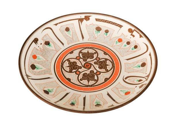 istock Vintage oriental ceramic plate isolated on a white background 1435238235