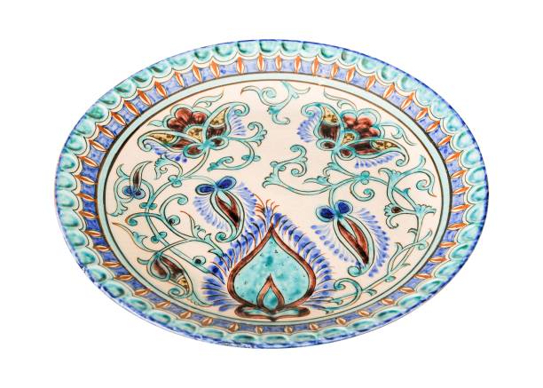 istock Vintage oriental ceramic plate isolated on a white background 1435238249
