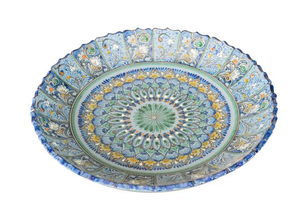 istock Vintage oriental ceramic plate isolated on a white background 1435238252