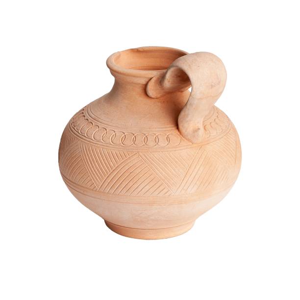 istock Brown clay jug isolated on a white background 1435238475