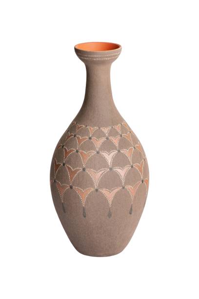 istock Brown clay vase isolated on a white background 1435238483
