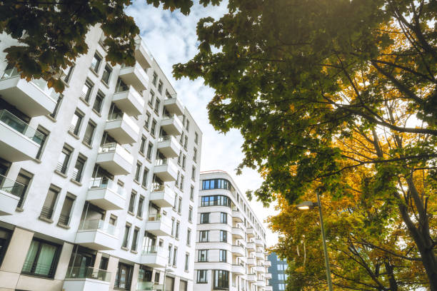 istock modern cubic white residential houses in berlin 1435244092