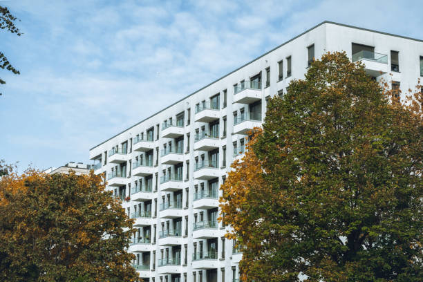 istock modern cubic white residential houses in berlin 1435244309