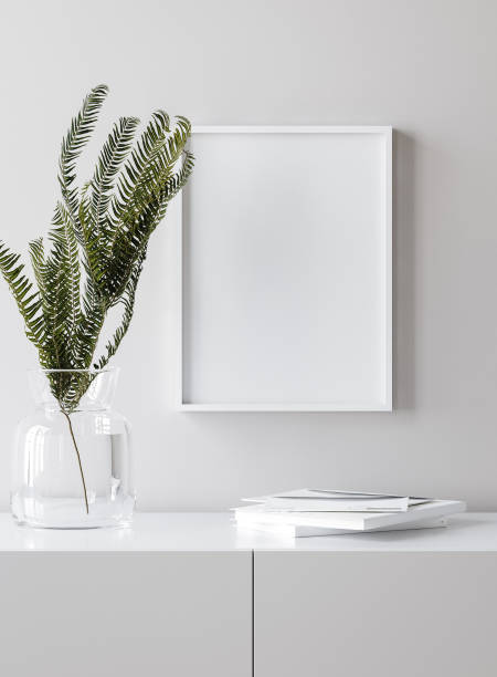 Mockup poster frame in Scandinavian interior
