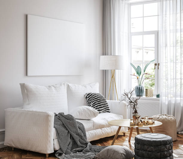 istock Mockup poster frame in Scandinavian interior 1435247686