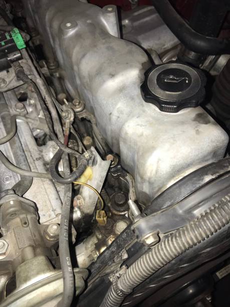 istock Oil leak in car engine 1435247693