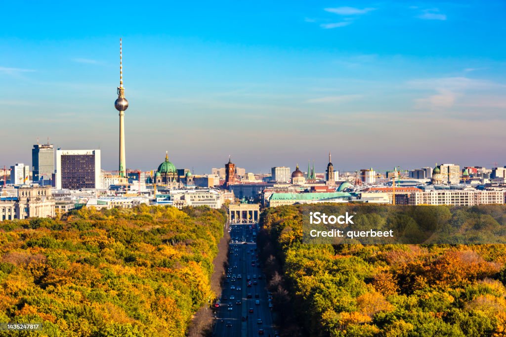 Berlin Skyline at autumn Berlin Skyline Berlin Stock Photo