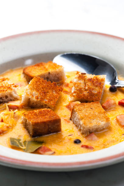 istock cabbage soup with smoked meat and toasted bread 1435247862