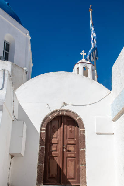 ギリシャ正教会への木製のドア - door greek culture doorway church ストックフォトと画像