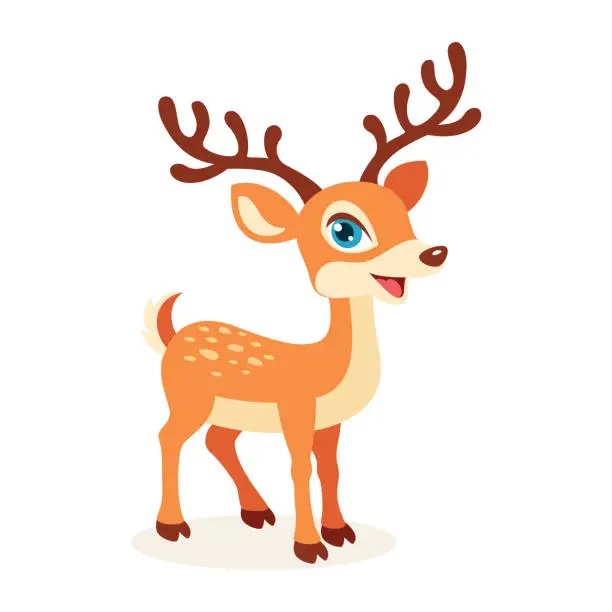 Vector illustration of Cartoon Illustration Of A Deer
