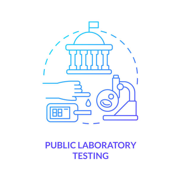 лабораторное тестирование синий значок концепции градиента - взрыв населения stock illustrations