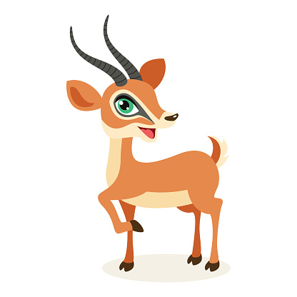 Cartoon Illustration Of An Antelope
