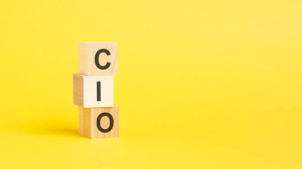 istock CIO symbol. beautiful yellow background. business concept. copy space. 1435259236